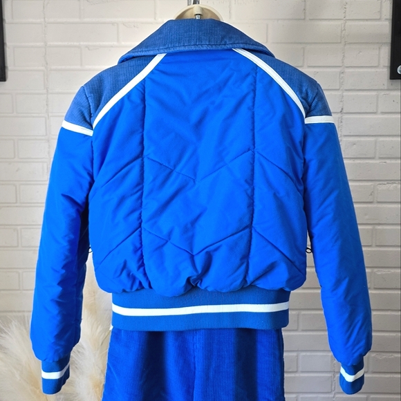 Vintage 70s 80s Levi's USA Blue Corduroy Bib Ski Suit size Medium - Picture 5 of 16